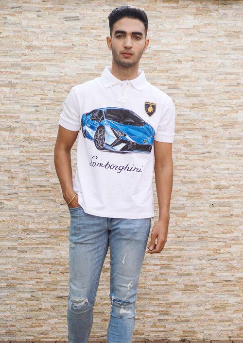 Supercar Surge Handpainted Polo T-shirt