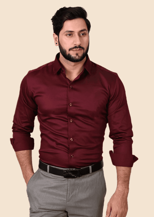 Maroon Plain shirt