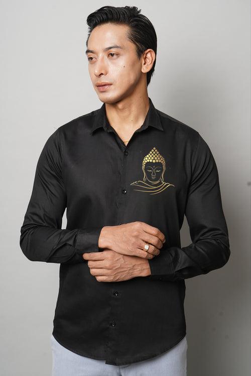 Golden Buddha Handpainted Shirt