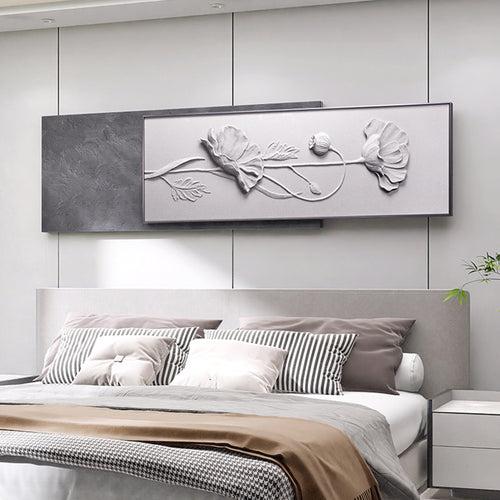 Lake Grey's Lullaby : Sculptural Floral 3D Premium Wall Art