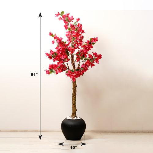 Blossoms of Bliss: 4.2 Feet Tall Artificial Bougainvillea Bouquet Plant (Without Pot)