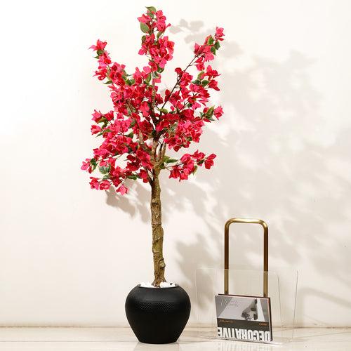 Blossoms of Bliss: 4.2 Feet Tall Artificial Bougainvillea Bouquet Plant (Without Pot)