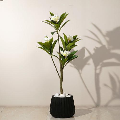 Aloha Charm ~ 4 Feet Tall Frangipani Artificial Plant - White