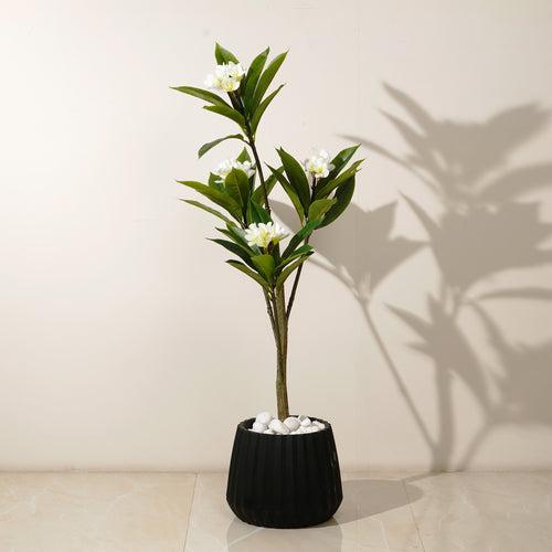 Aloha Charm ~ 4 Feet Tall Frangipani Artificial Plant - White