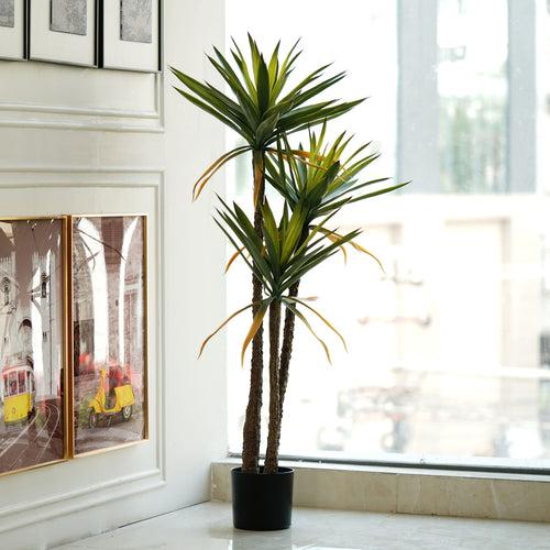 The Desert Bloom - Artificial 5 Feet Tall Yucca Plant with Real Touch Silicone Leaves