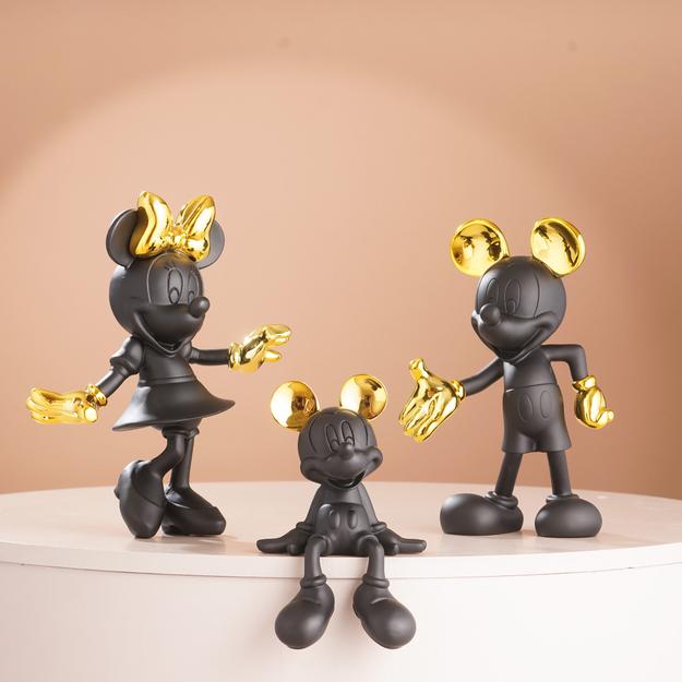 Glimpses of Innocence : Ceramic Mickey & Minnie Mouse Table Showpiece - Black & Gold