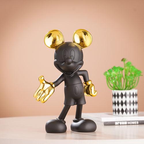 Glimpses of Innocence : Ceramic Mickey & Minnie Mouse Table Showpiece - Black & Gold