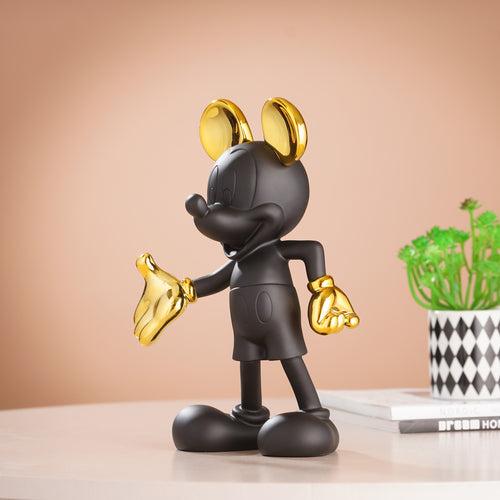 Glimpses of Innocence : Ceramic Mickey & Minnie Mouse Table Showpiece - Black & Gold