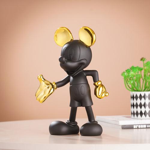 Glimpses of Innocence : Ceramic Mickey & Minnie Mouse Table Showpiece - Black & Gold