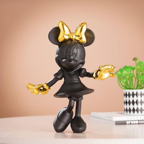 Glimpses of Innocence : Ceramic Mickey & Minnie Mouse Table Showpiece - Black & Gold