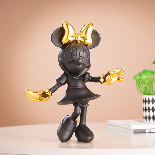 Glimpses of Innocence : Ceramic Mickey & Minnie Mouse Table Showpiece - Black & Gold