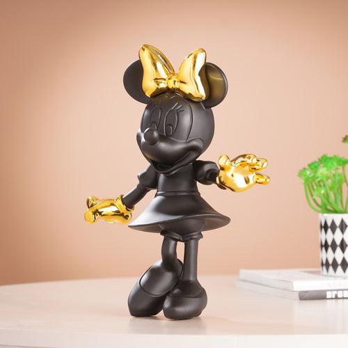 Glimpses of Innocence : Ceramic Mickey & Minnie Mouse Table Showpiece - Black & Gold