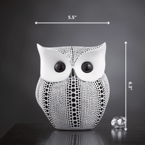 An Illuminated Awakening - Owl Table Showpiece - White