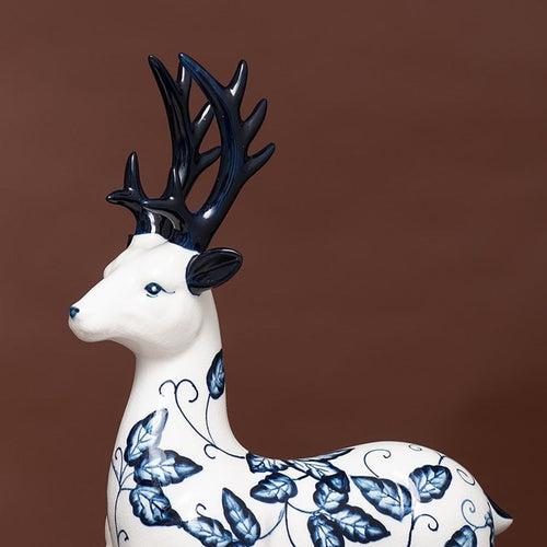 The Scintillating Reindeer - Porcelain Table Showpieces (Set of 2)