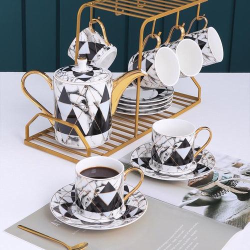 Black & White Marvel Teaset (16 pieces set with Stand)