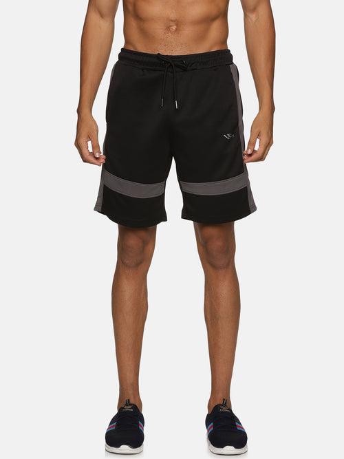 VS by Sehwag Poly Cotton PC Shorts for Men Black