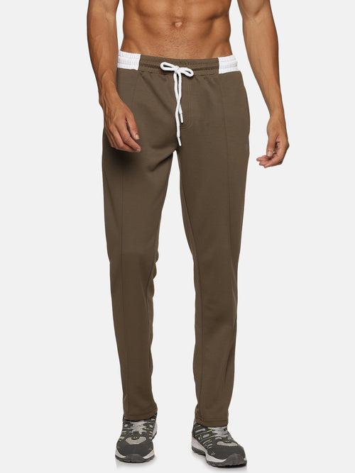 VS by Sehwag Poly Cotton PC Trackpant for Men Olive green