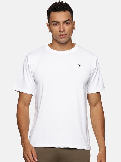 VS by Sehwag Poly Cotton PC T-Shirt for Men White