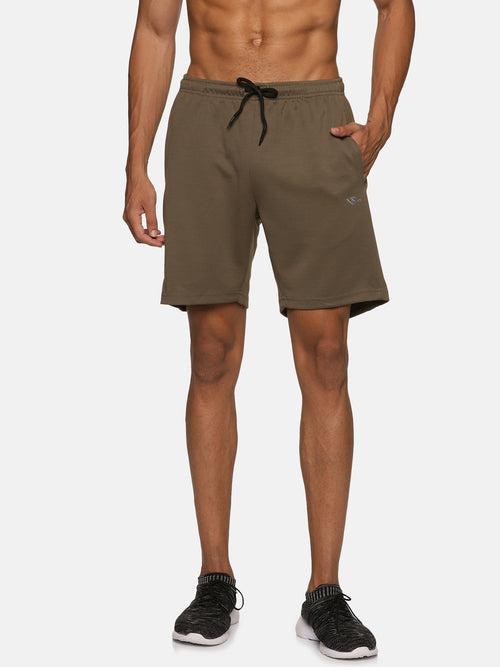 VS by Sehwag Poly Cotton PC Shorts for Men Olive green