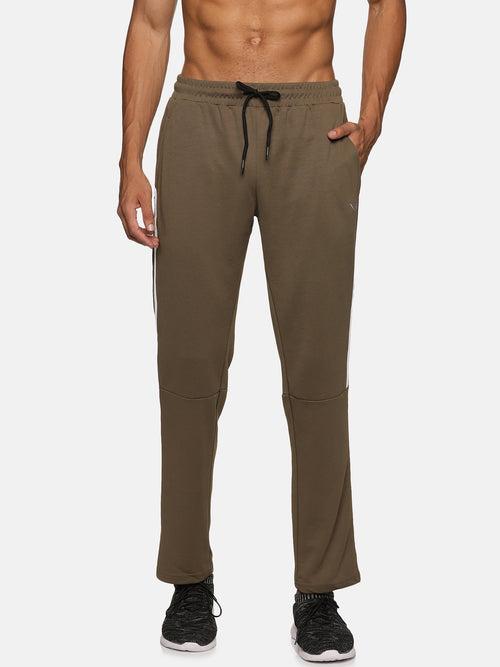 VS by Sehwag Poly Cotton PC Trackpant for Men Olive green