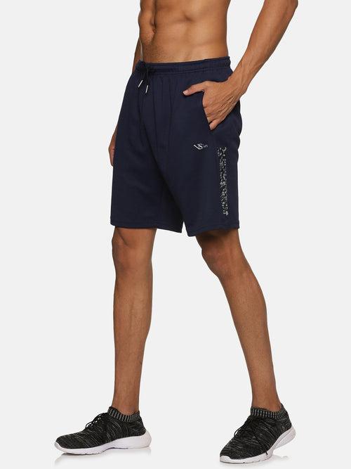 VS by Sehwag Poly Cotton PC Shorts for Men Navy blue