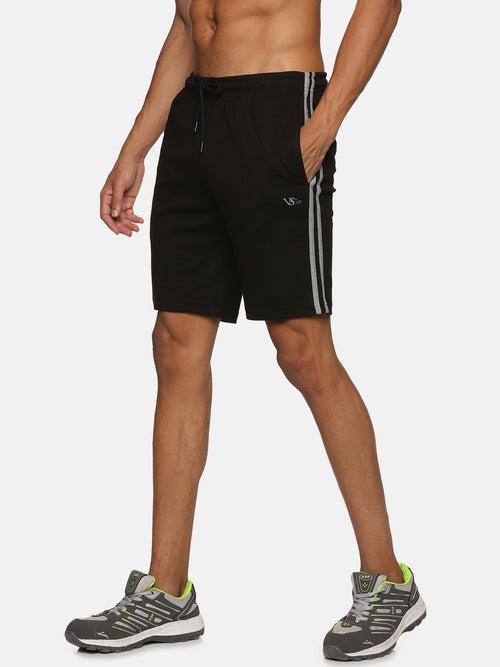 VS by Sehwag Poly Cotton PC Shorts for Men Black