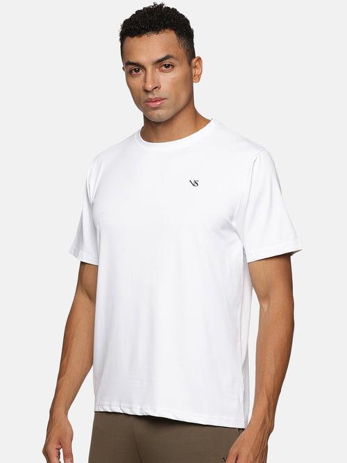 VS by Sehwag Poly Cotton PC T-Shirt for Men White