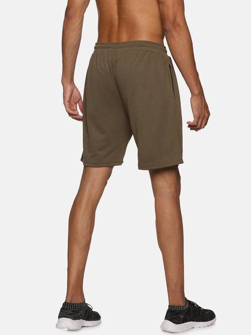 VS by Sehwag Poly Cotton PC Shorts for Men Olive green