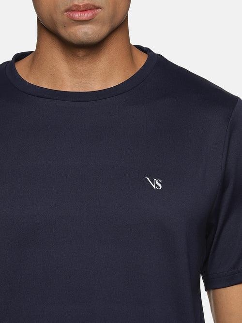 VS by Sehwag Poly Cotton PC T-Shirt for Men Navy blue