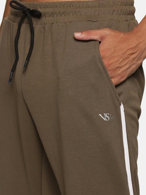 VS by Sehwag Poly Cotton PC Trackpant for Men Olive green