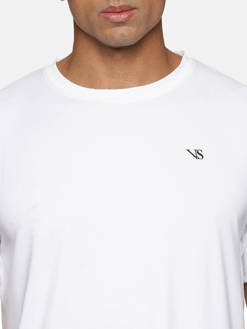 VS by Sehwag Poly Cotton PC T-Shirt for Men White