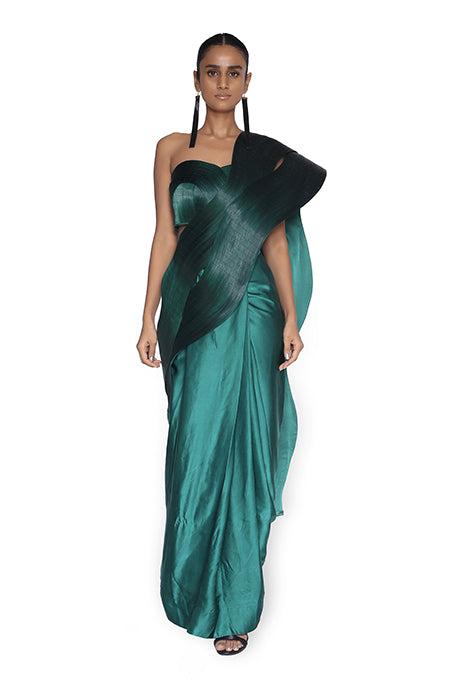 Metal Interlace Sculpted Saree and Blouse