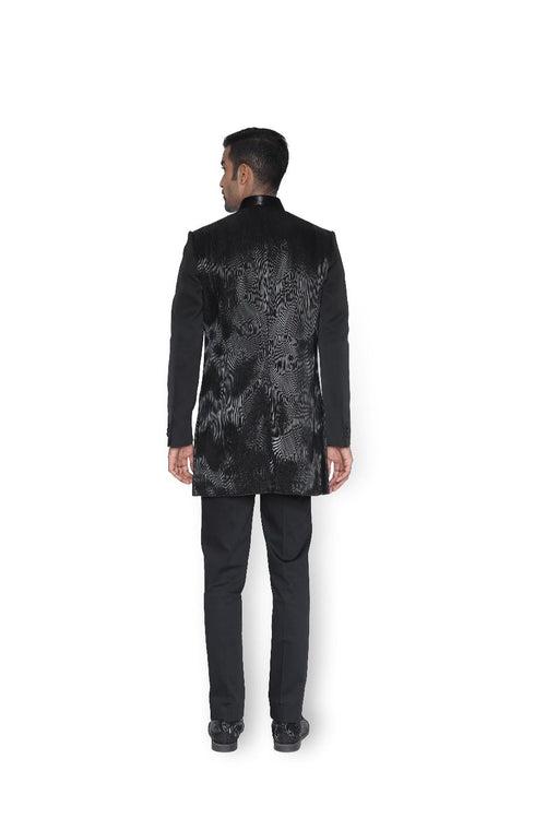 Metallic Cord Waves Texture Sherwani