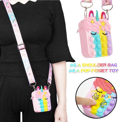 DecorADDA Colorful Unicorn Mini Pop It Sling Bag