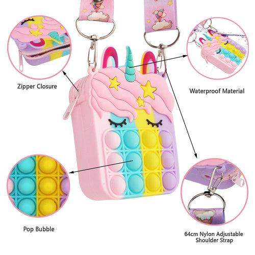 DecorADDA Colorful Unicorn Mini Pop It Sling Bag