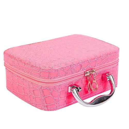 DecorADDA Cosmetic Organizer Bag with Mirror (8 colour options )