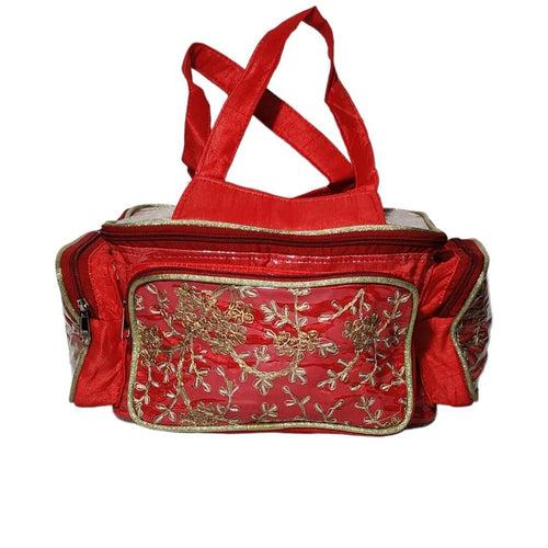 DecorADDA Embroidered PVC Laminated Pooja Bag