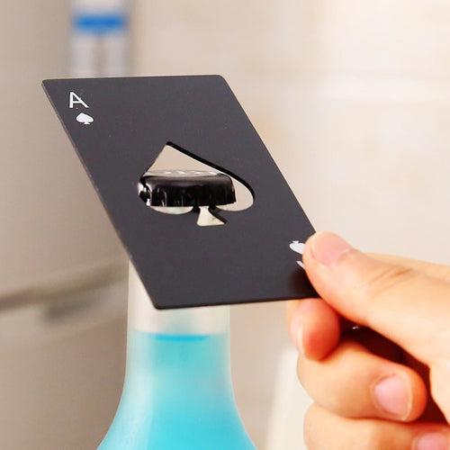 Poker Card Bottle Opener (2 Colours -Black / Silver)