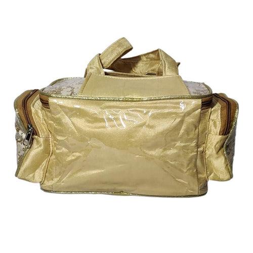 DecorADDA Embroidered PVC Laminated Pooja Bag