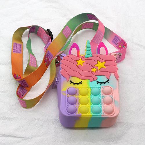 DecorADDA Colorful Unicorn Mini Pop It Sling Bag