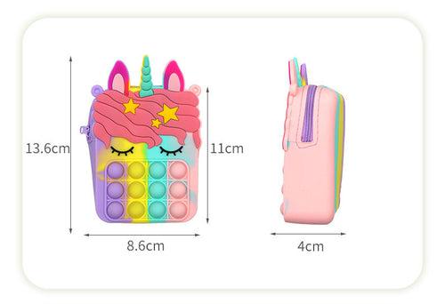 DecorADDA Colorful Unicorn Mini Pop It Sling Bag