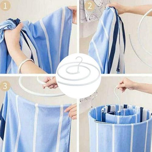 Spiral Shaped Clothes Iron Quilt Sheets Hanger (Pack Of 2)