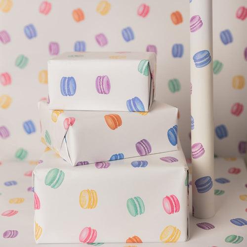 Macaron Kisses Wrapping Paper - Set of 20 / Set of 40