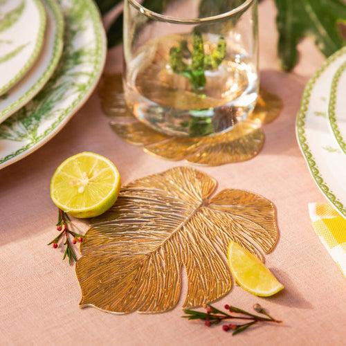 Areca Gold Leaf Coaster - Set of 4 / Set of 12