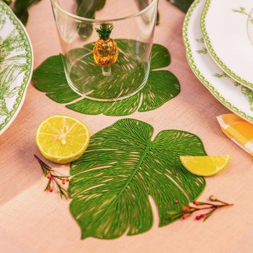 Areca Green Leaf Coaster - Set of 4 / Set of 12