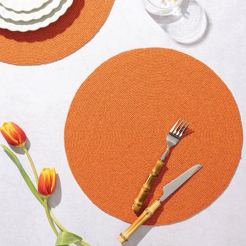 Tsarina Orange Beads Tablemats - Set of 2