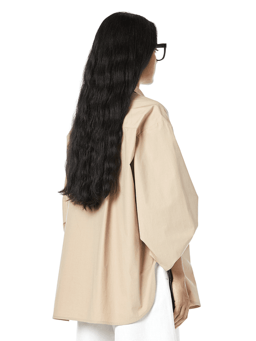 RUCHED SLEEVE OVERSIZED SHIRT