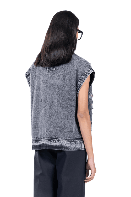 HANDCRAFTED CRYSTAL TIE-UP VEST