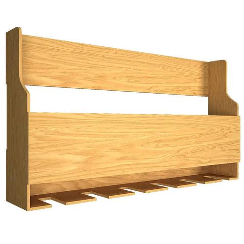 Premium Look Backlit MDF Mini Bar Wall Shelf in Light Oak Finish