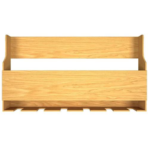 Premium Look Backlit MDF Mini Bar Wall Shelf in Light Oak Finish